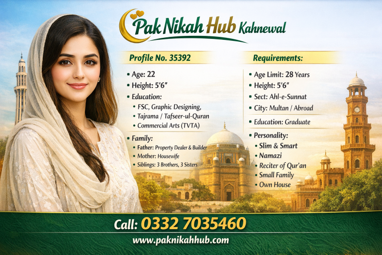 Well, Settled Female Rishta in Multan