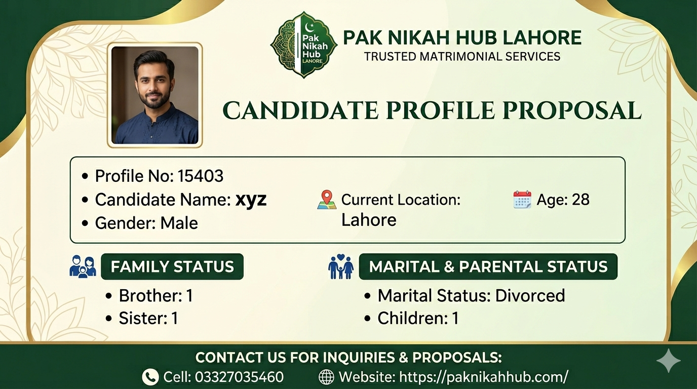 Male Rishta in Lahore