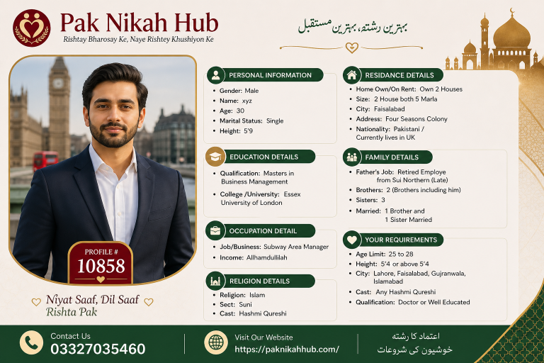 Male Rishta in Faisalabad