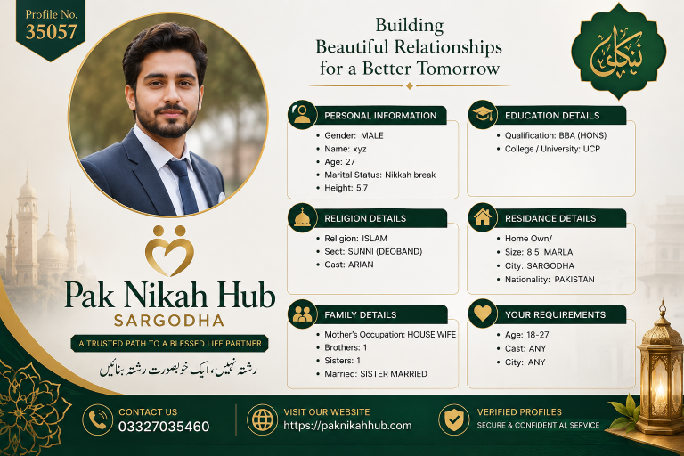 BBA Male Rishta in Sargodha