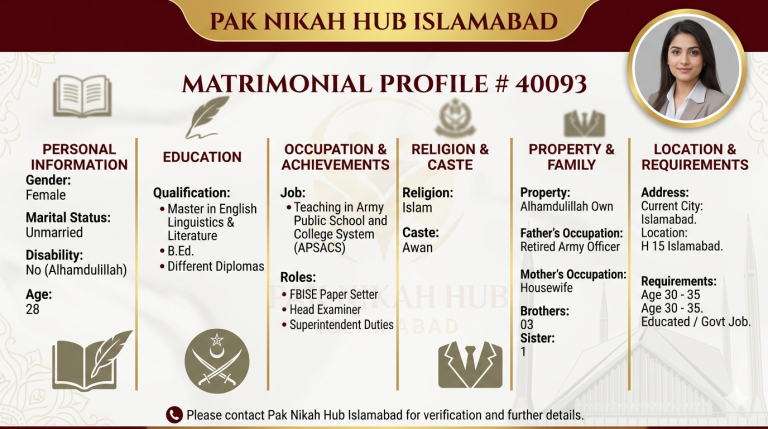 Female Proposal in Islamabad